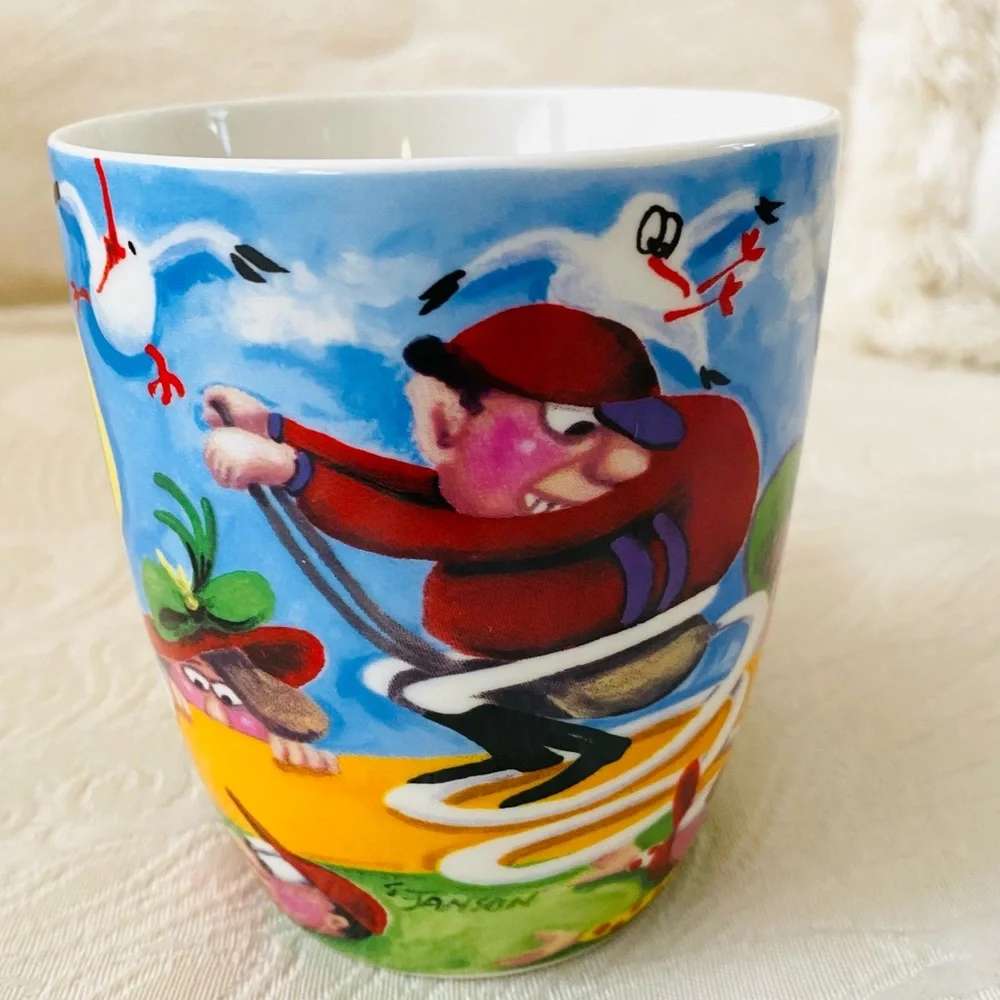 MAXWELL & WILLIAMS MUG DESIGNED BY SUE JANSON SPRING RACING 2008 PORCELAIN